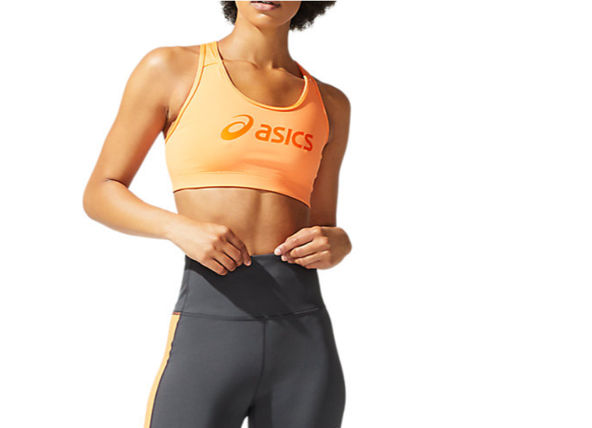 ASICS Logo Bra Top abbigliamento da running donna pesca viola Valsport Running
