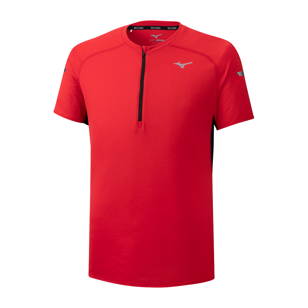 MIZUNO Solarcut HZ Tee abbigliamento running uomo blu rosso Valsport Running